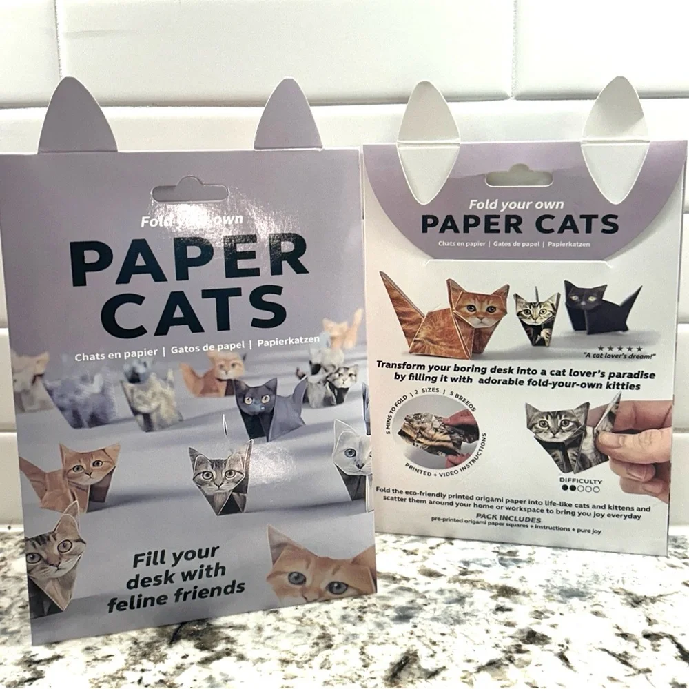 Fold Your Own Paper Cats Origami Kit! 50 Sheets - Multiple Breeds and Sizes! NWT